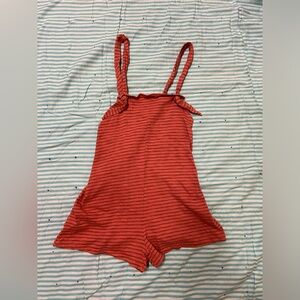 Forever 21 red stripe overalls adjustable straps